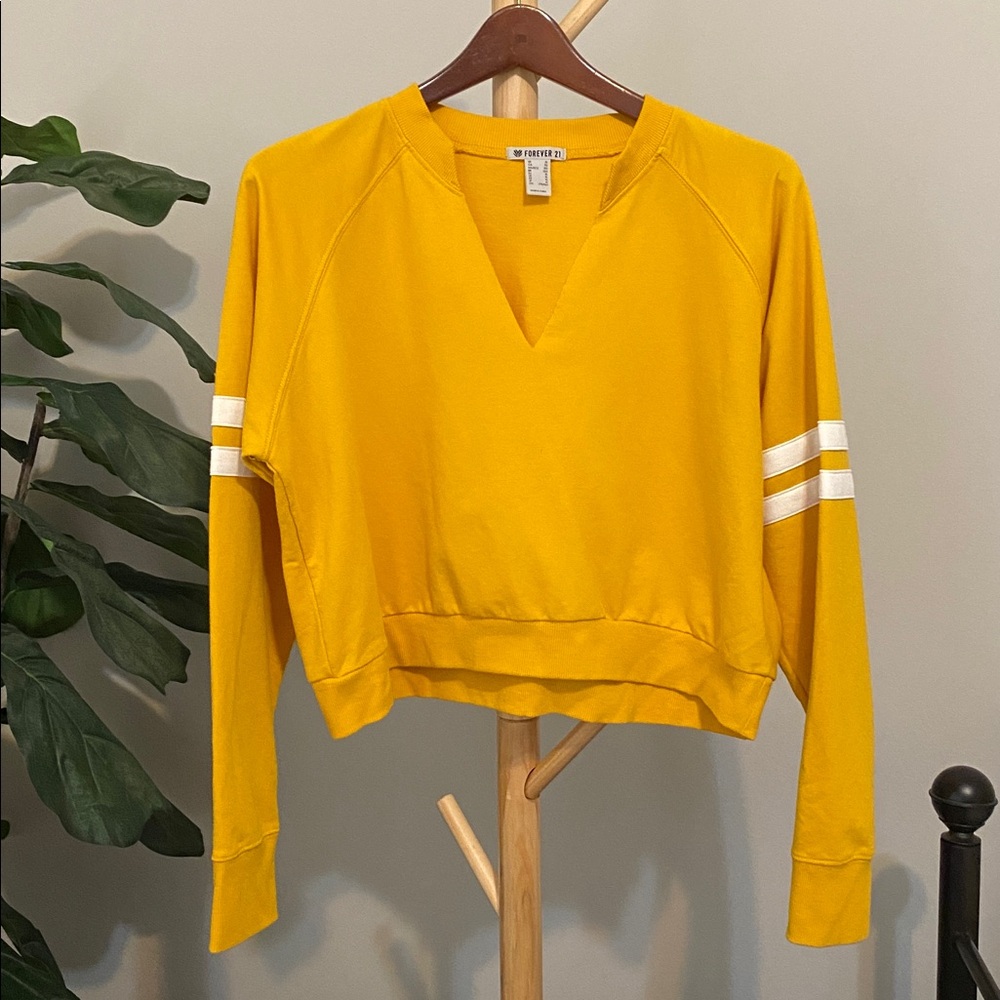 Forever 21 Crop Yellow Women's Sweater